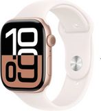 Apple Watch Series 10 Cellular 42mm Růžově zlatý hliník se světle ruměnným sportovním řemínkem M/L