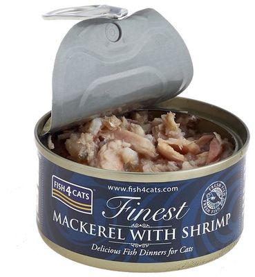 Fish4Cats Konzerva pro kočky Finest makrela s krevetami 70 g