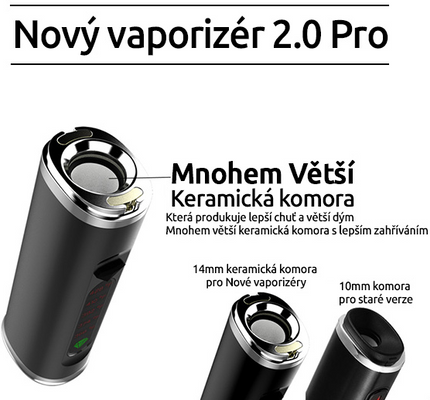 Zelená Země Vaporizér na CBD konopí a jiné bylinky, černý