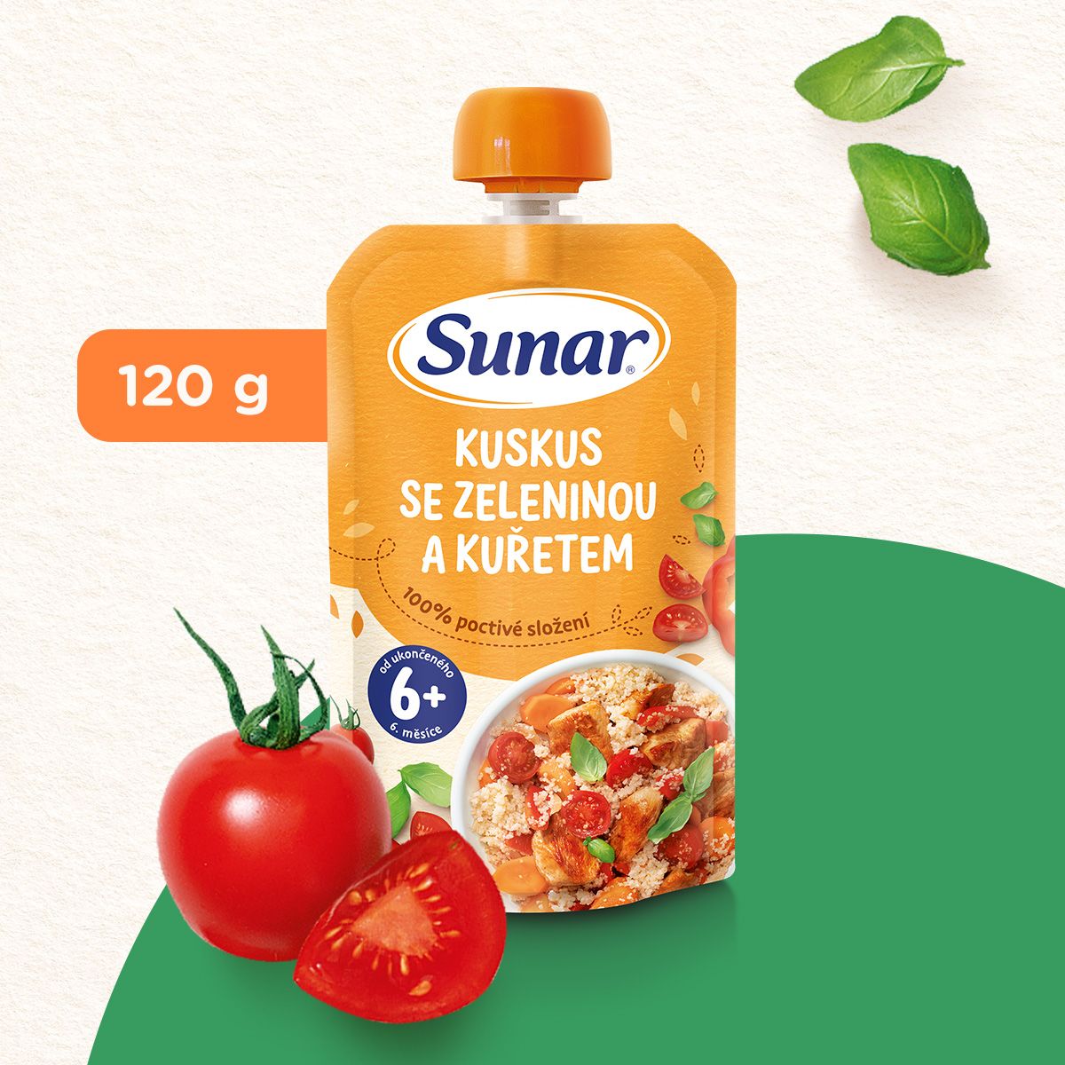 Sunar příkrm kuskus se zeleninou a kuřetem 6m+ 120 g