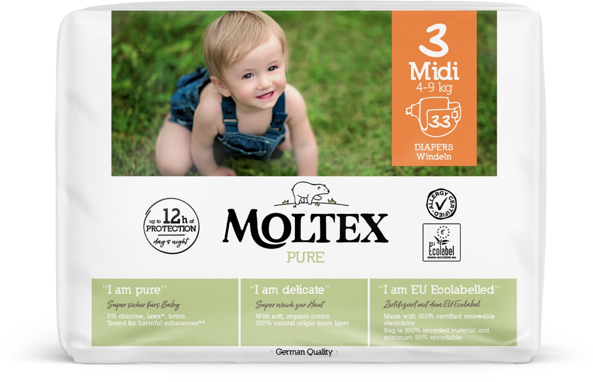 Moltex Plenky Midi 4-9 kg ekonomické balení 132 ks