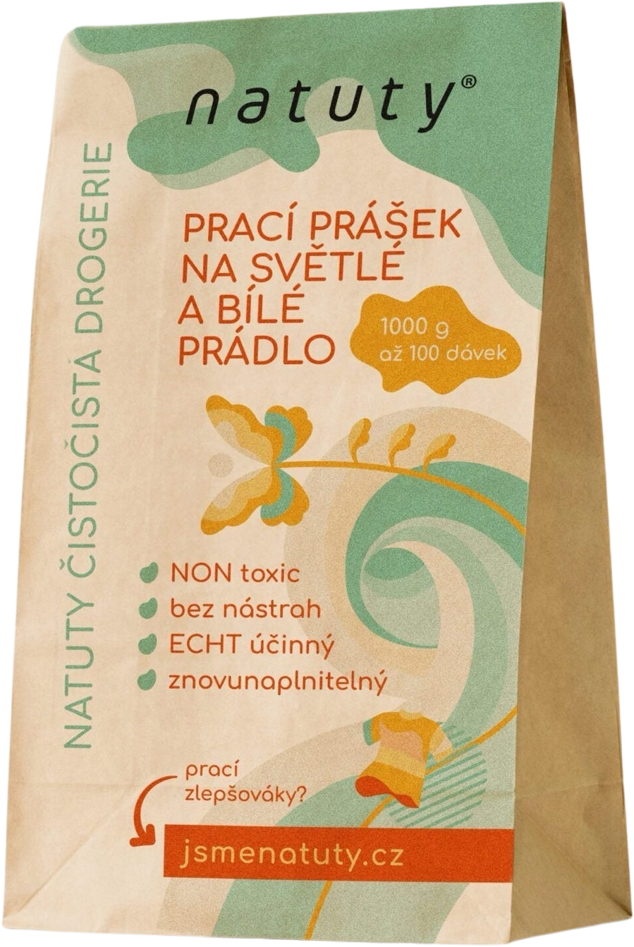 Natuty Prací prášek na bílé a světlé prádlo 1 kg