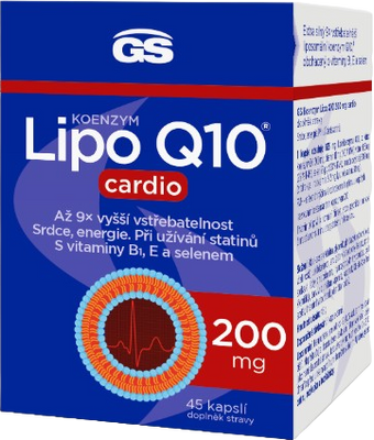 GS Koenzym Lipo Q10 200 mg cardio 45 kapslí