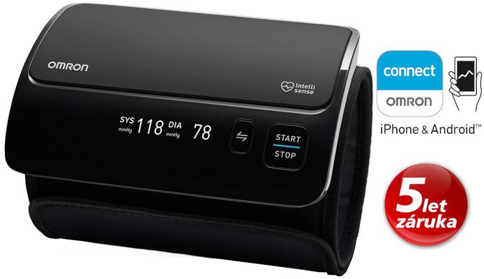 Omron Evolv s bluetooth připojením na Android/iOS zařízení