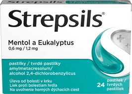 Strepsils Mentol a eukalyptus 0.6mg/1.2mg 24 pastilek