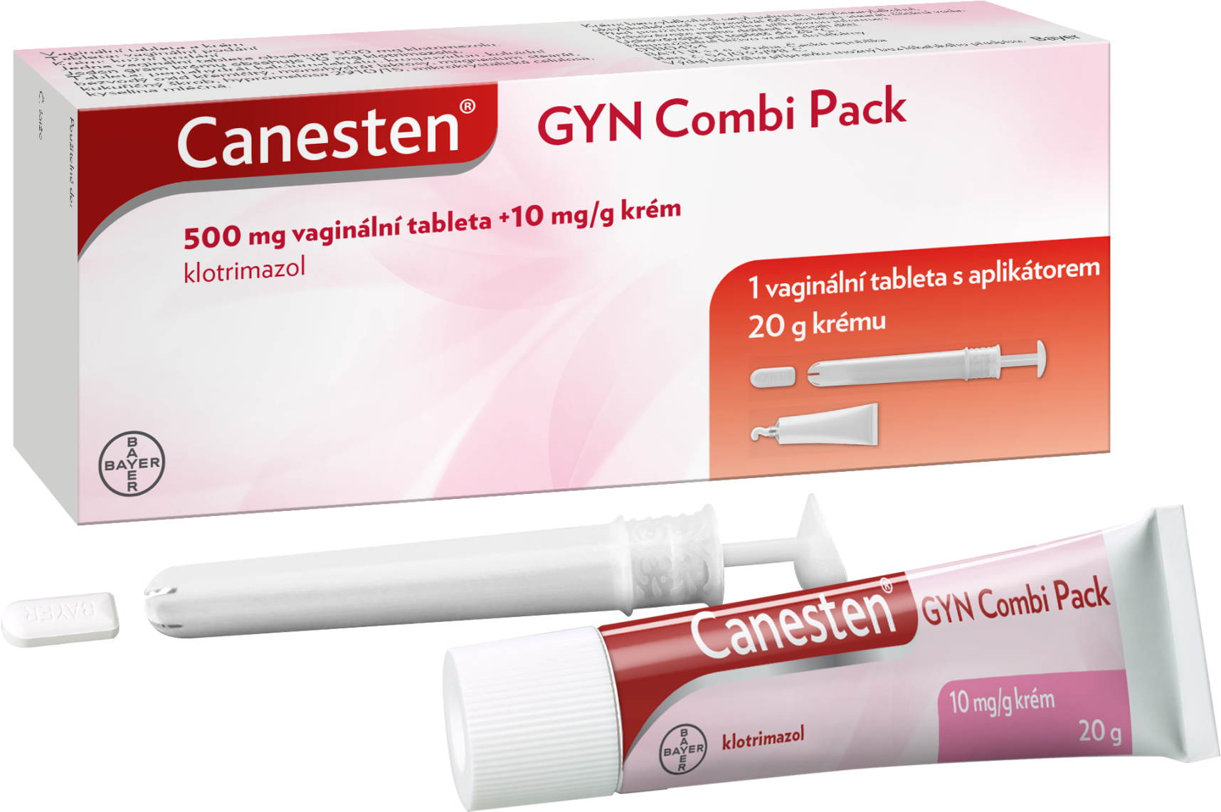 Canesten GYN Combi Pack, krém a vaginální tableta