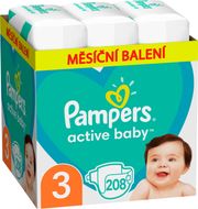 Pampers Active Baby plenky vel. 3, 6-10 kg, 208 ks