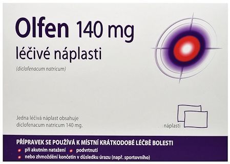Olfen 140mg léčivé náplasti 2x140mg 2 ks
