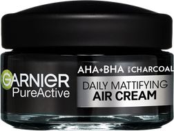 Garnier Pure Active AHA + BHA lehký denní zmatňující krém 3v1 s aktivním uhlím, 50 ml