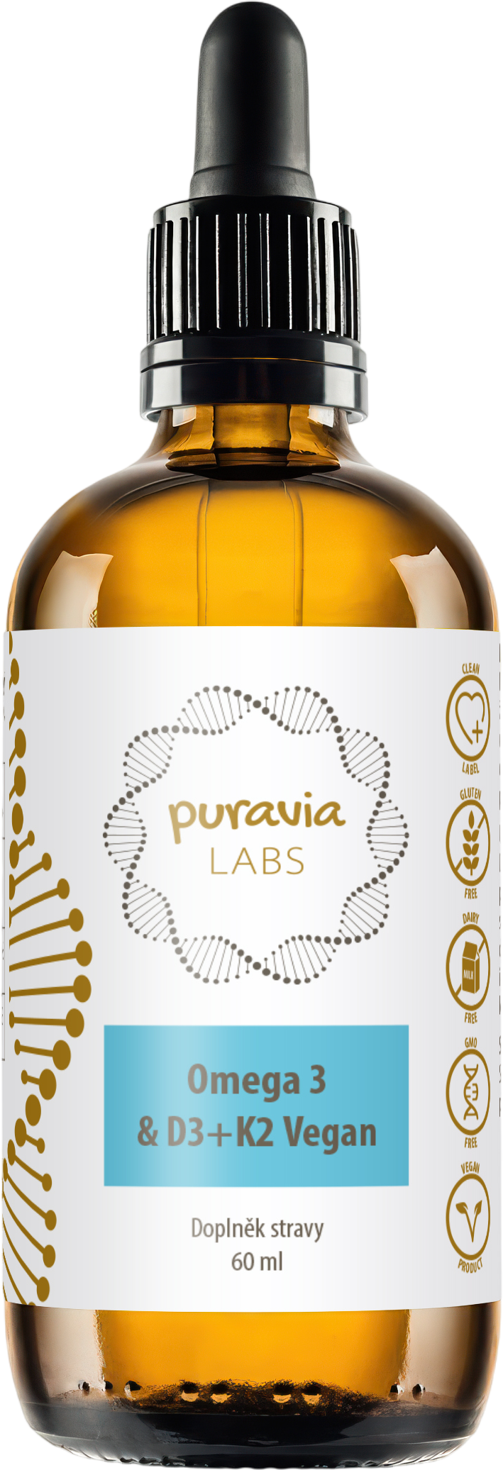 Puravia LABS Omega 3 & D3 + K2 VEGAN 60 ml