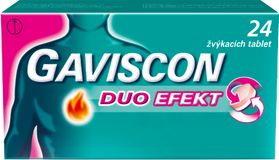 Gaviscon Duo Efekt Žvýkací tablety 24 ks