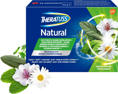 TheraTuss Natural pastilky na podráždené hrdlo 16 tablet