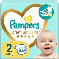Pampers Premium Care plenky vel. 2, 4-8 kg, 136 ks