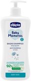 Chicco Šampon na vlasy a tělo s dávkovačem Baby Moments 92 % přírodních složek 500 ml