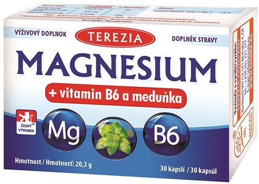 Terezia Magnesium + vitamin B6 a meduňka 30 kapslí