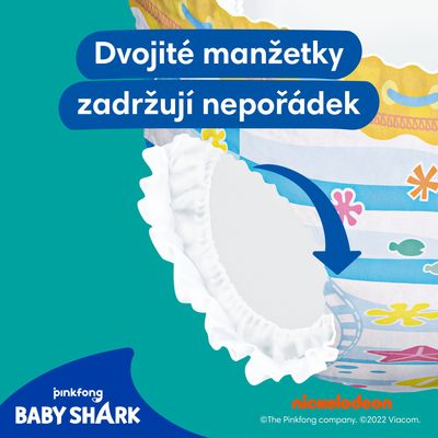 Pampers Splashers Baby Shark Plenkové kalhotky do vody vel. 5, 12-17 kg, 10 ks