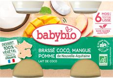 Babybio Brassé z kokosového mléka mango ananas 2 x 130 g