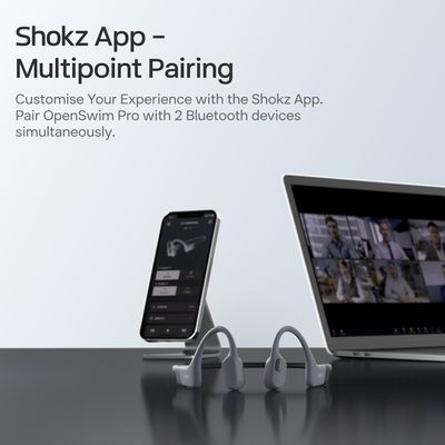 SHOKZ OpenSwim Pro sluchátka před uši 32GB - šedá