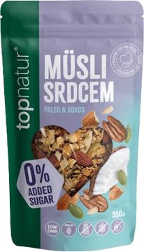 Topnatur Müsli srdcem Paleo & Kokos Low Carb 350 g