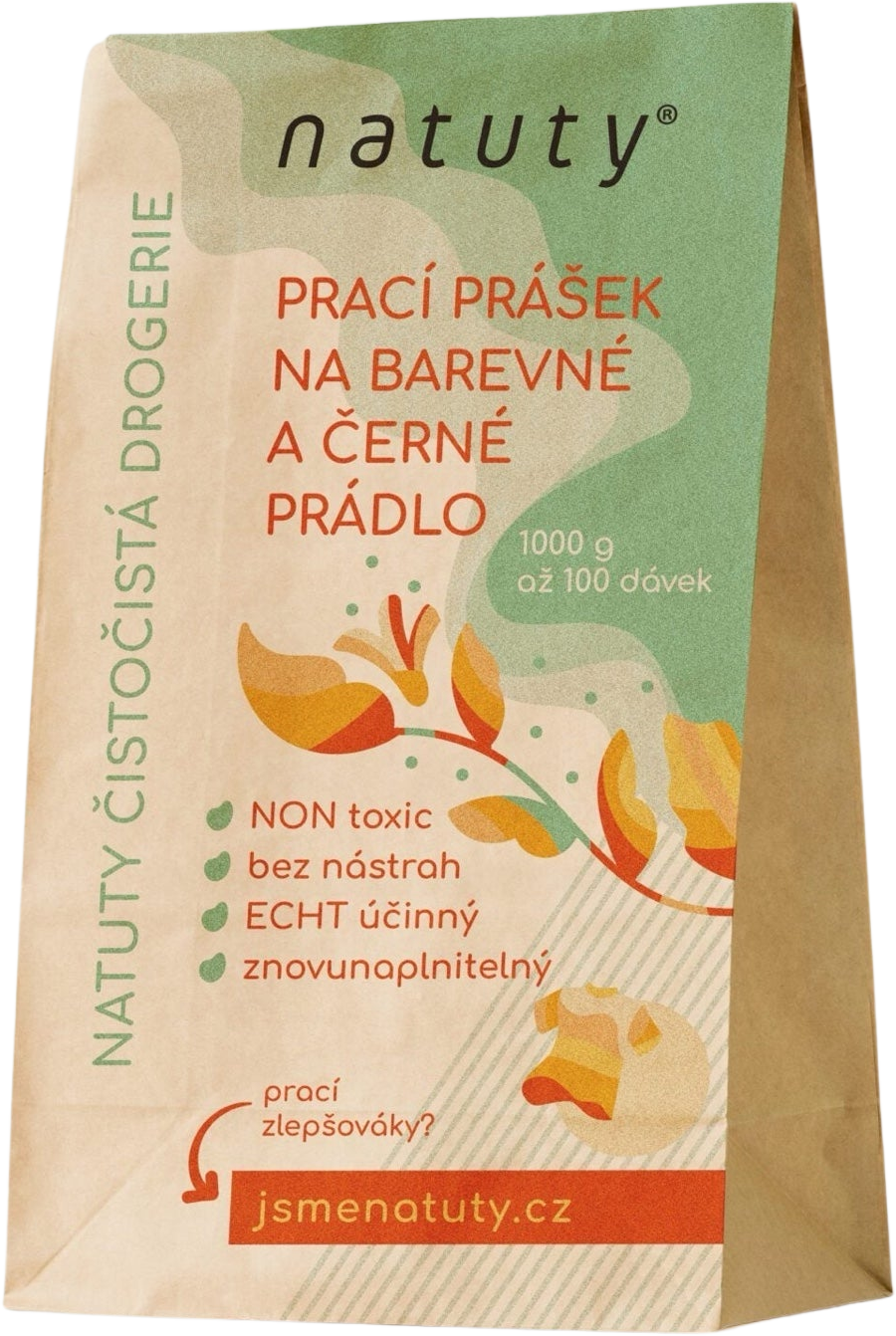 Natuty Prací prášek na barevné a černé prádlo 1 kg