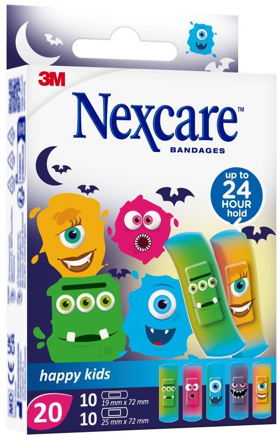 3M Nexcare Happy Kids náplast příšerky 20 ks