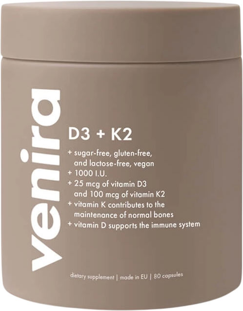 Venira vitamin D3+K2 80 kapslí
