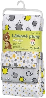 T-Tomi Látkové pleny grey hedgehogs/šedí ježci 4 ks