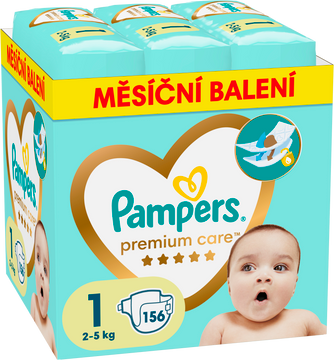 Pampers Premium care plenky, vel. 1, 2kg-5kg, 156 ks