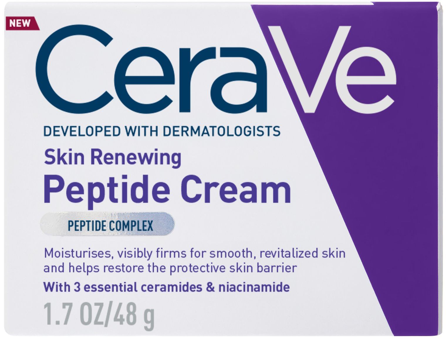 CeraVe peptidový krém pro obnovu pleti s 3 esenciálními ceramidy a niacinamidem 48 ml