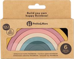 Petite&Mars Hračka silikonová skládací Rainbow Intense Ochre 12m+