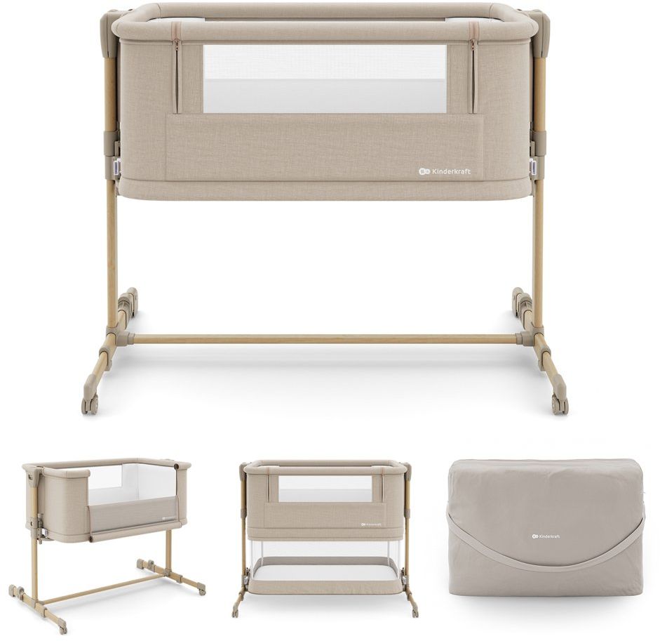 Kinderkraft Postýlka polohovací Nestee Grow 2 Beige Wood 1 ks
