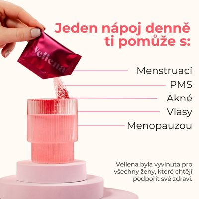 Vellena Ženské zdraví nápoj Raspberry Kiss 30 sáčků