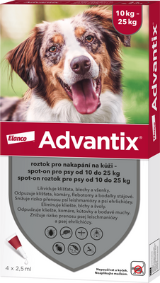 Advantix pro psy spot-on 10-25 kg 4 x 2.5 ml