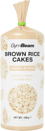 GymBeam Hnědé rýžové chlebíčky quinoa a chia 120 g