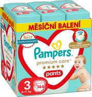 Pampers Premium Care Pants Plenkové kalhotky vel. 3, 6-11 kg, 144 ks