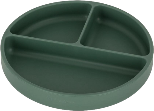 Petite&Mars Talířek silikonový dělící kulatý Take&Match Misty Green 6m+