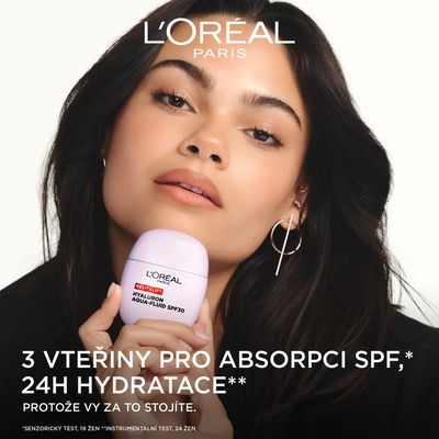 L'Oréal Paris Revitalift Filler SunPod Aqua Fluid s kyselinou hyaluronovou & SPF 30, 40 ml