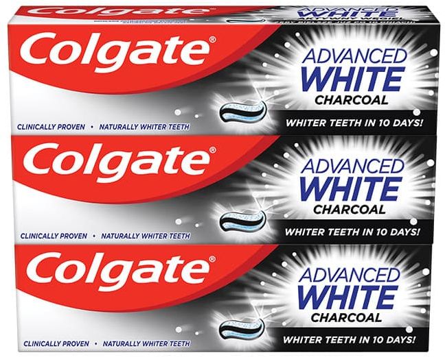 Colgate Advanced White Charcoal Zubní pasta 3 x 75 ml
