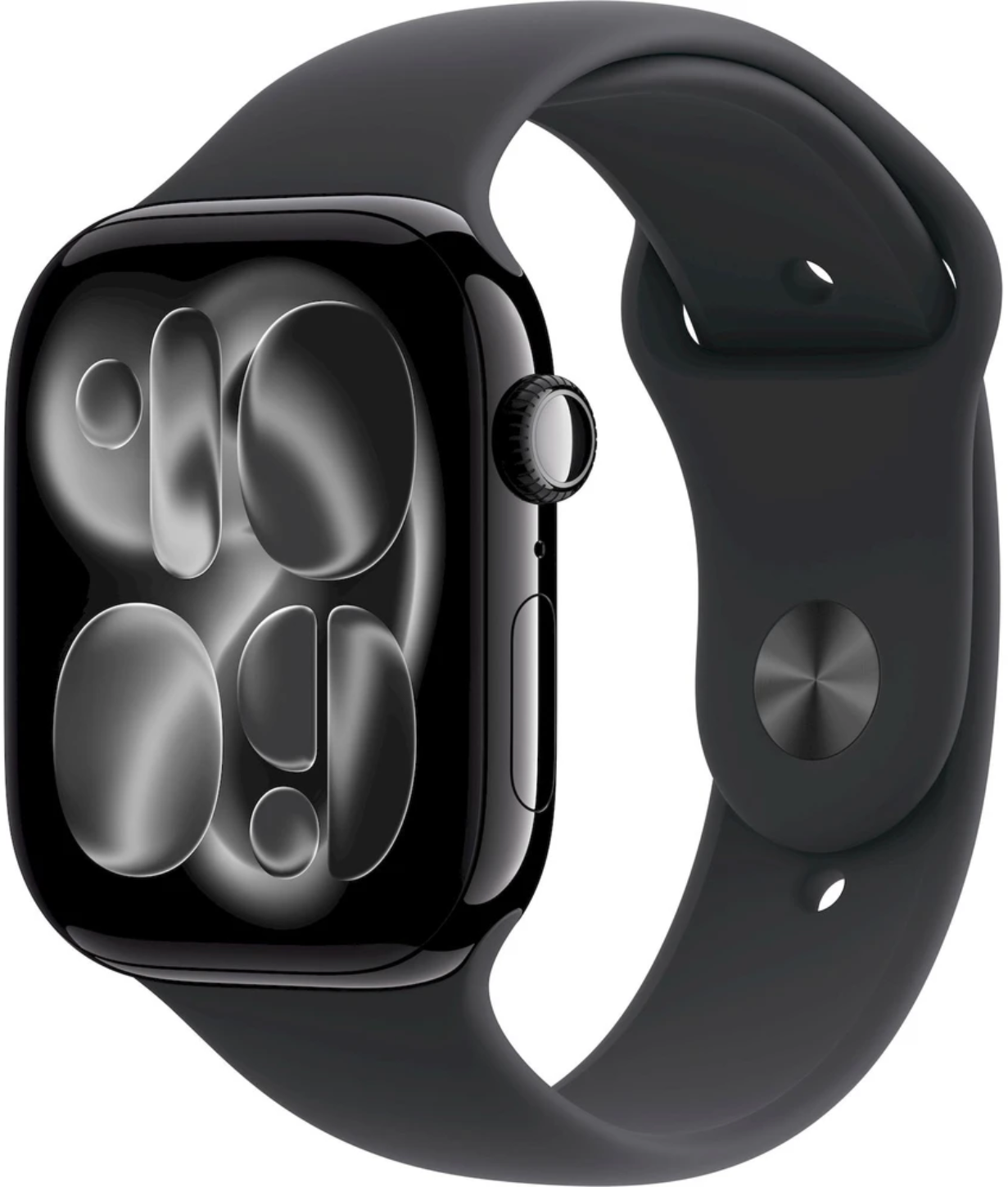 Apple Watch 11 GPS + Cellular 42mm klavírně černý hliník - černý sportovní řemínek - S/M