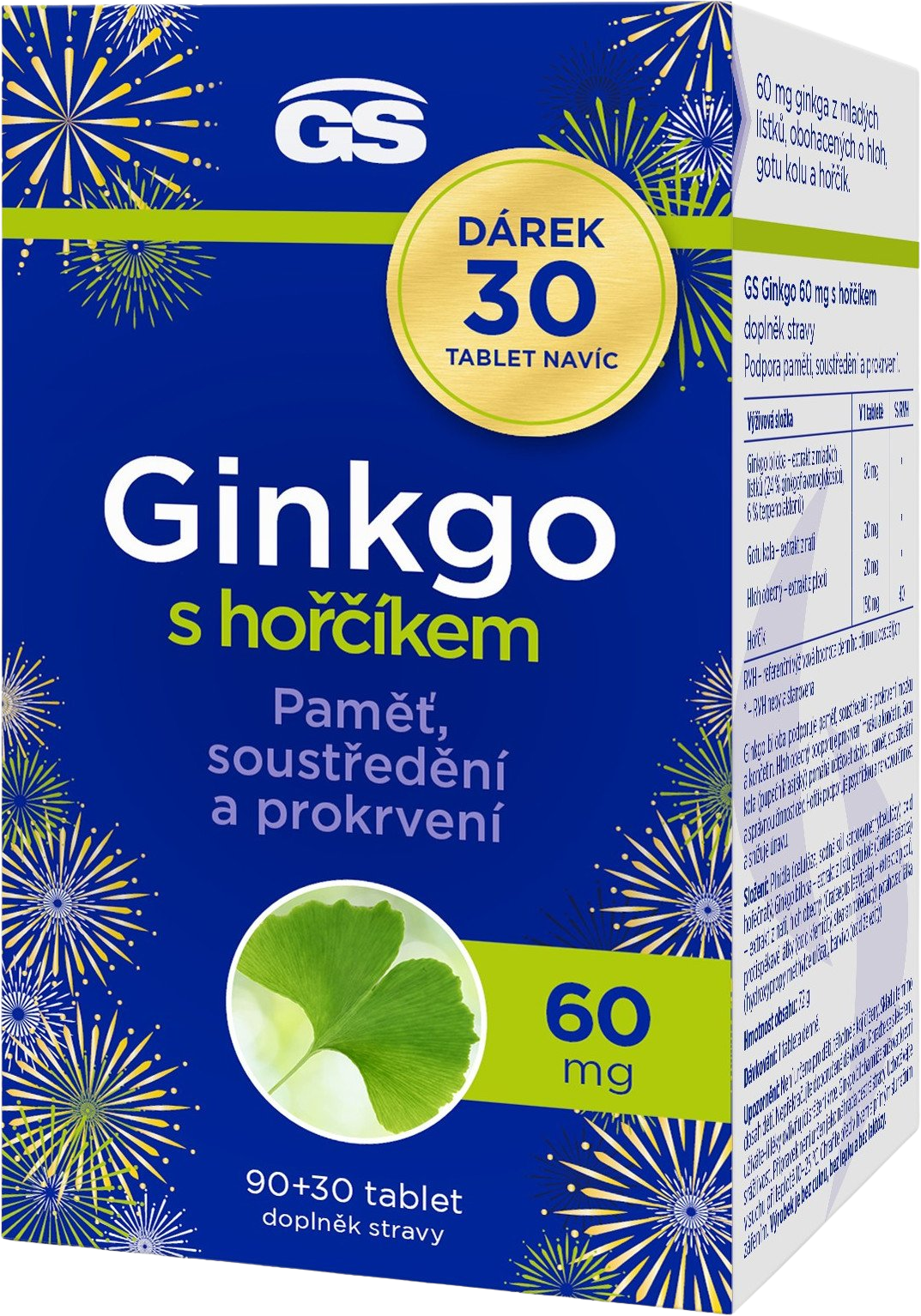 GS Ginkgo 60 mg s hořčíkem 120 tablety