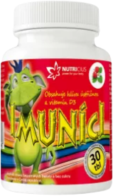 Nutricius Imuníci Hlíva ústřičná s vitamínem D pro děti, cucavé tablety 30 ks