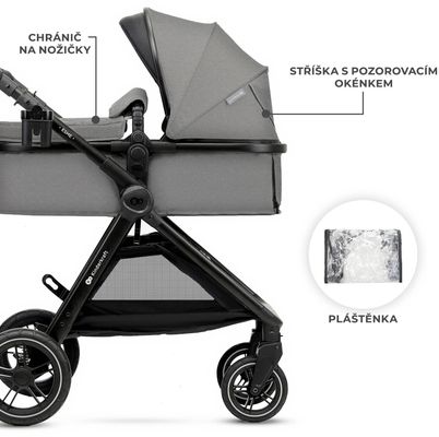 Kinderkraft Kočárek kombinovaný 3v1 Esme Pro Moonlight Grey