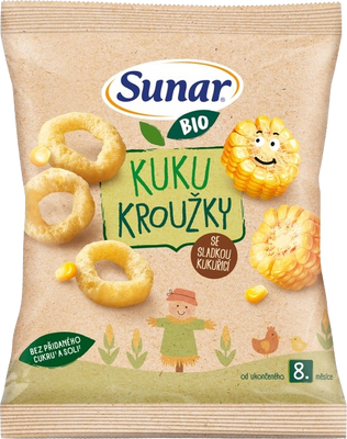 Sunar BIO Dětské křupky Kuku kroužky 9m+, 20 g
