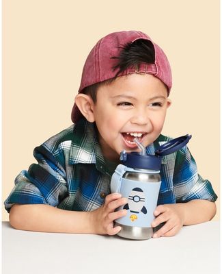 Skip Hop Spark Style Láhev s brčkem na vodu nerez Raketa 12m+ 350 ml