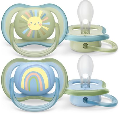 Philips Avent Šidítko Ultra air Obrázek 0-6m chlapec (duha) 2 ks