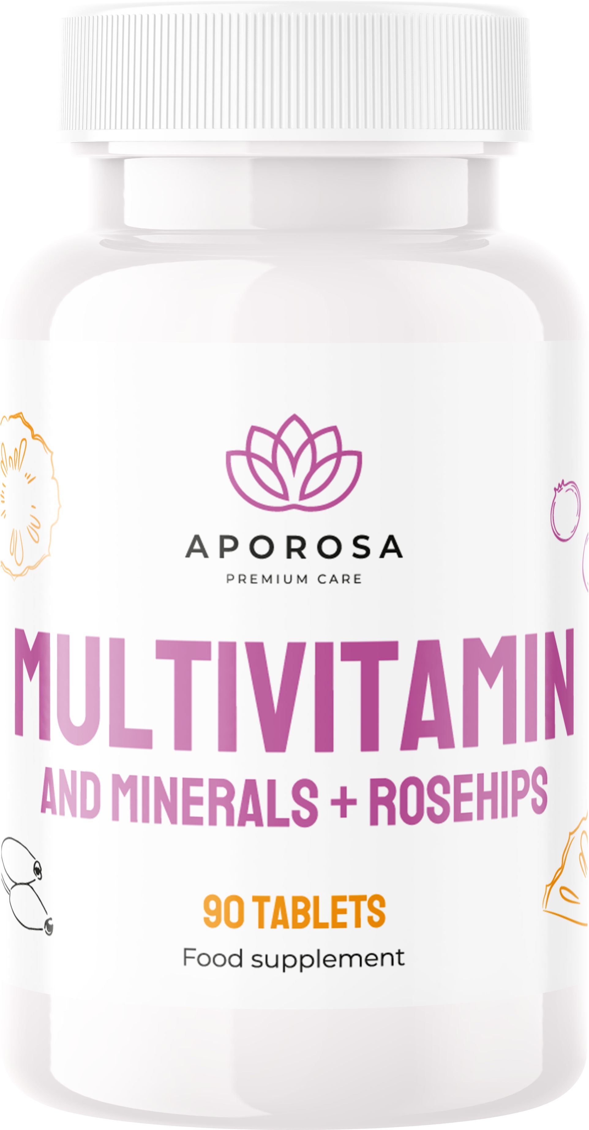 Aporosa Multivitamin és ásványi anyagok csipkebogyóval 90 tabletta