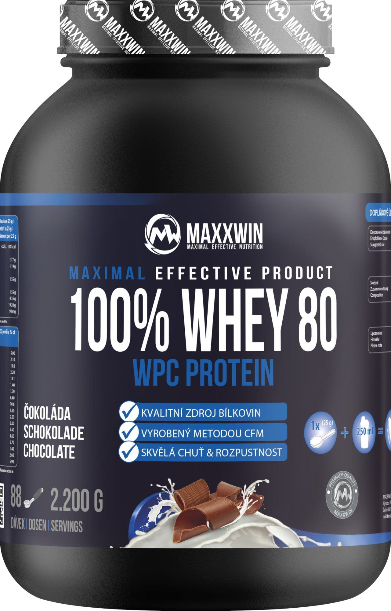 Maxxwin 100% WHEY 80 čokoláda 2200 g