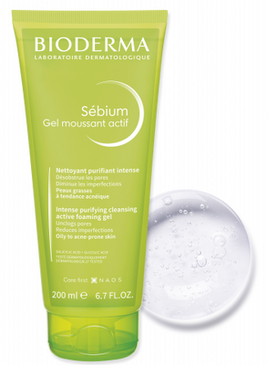 Bioderma Sébium Gel moussant actif intenzivní hloubkově čisticí gel pro mastnou pleť a akné 200 ml