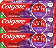 Colgate Max White Purple Reveal bělicí zubní pasta 3 x 75 ml