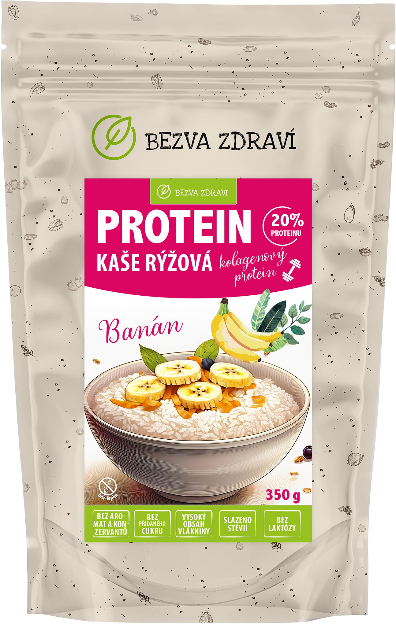 Bezva müsli Proteinová rýžová kaše s banánem 350 g